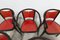 Baumann Armchairs Model Diese in Colour Wengé and Red from Pagnon Pelhaître, Set of 6 3