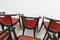 Baumann Armchairs Model Diese in Colour Wengé and Red from Pagnon Pelhaître, Set of 6 8