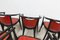 Baumann Armchairs Model Diese in Colour Wengé and Red from Pagnon Pelhaître, Set of 6, Image 8