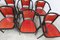 Baumann Armchairs Model Diese in Colour Wengé and Red from Pagnon Pelhaître, Set of 6 18