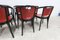 Baumann Armchairs Model Diese in Colour Wengé and Red from Pagnon Pelhaître, Set of 6 10