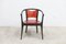 Baumann Armchairs Model Diese in Colour Wengé and Red from Pagnon Pelhaître, Set of 6 1