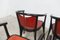 Baumann Armchairs Model Diese in Colour Wengé and Red from Pagnon Pelhaître, Set of 6 4