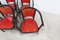 Baumann Armchairs Model Diese in Colour Wengé and Red from Pagnon Pelhaître, Set of 6 17