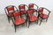 Baumann Armchairs Model Diese in Colour Wengé and Red from Pagnon Pelhaître, Set of 6 28