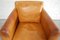 Vintage Italian Cognac Leather Club Lounge Chair from Giovanni SFORZA Collection 8