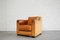 Vintage Italian Cognac Leather Club Lounge Chair from Giovanni SFORZA Collection, Image 3