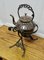 Antique Copper Kettle on Wrought Iron Stand, Image 4