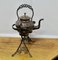 Antique Copper Kettle on Wrought Iron Stand 1