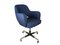 Italian Blue Fabric and Metal Swivel Desk Chair, 1960s-1970s 1