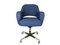 Italian Blue Fabric and Metal Swivel Desk Chair, 1960s-1970s, Image 4