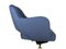 Italian Blue Fabric and Metal Swivel Desk Chair, 1960s-1970s 3