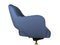 Italian Blue Fabric and Metal Swivel Desk Chair, 1960s-1970s, Image 3