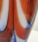 Vaso vintage in vetro di Murano arancione, bianco e blu attribuito a Carlo Moretti, anni '70, Immagine 9