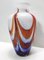 Vintage Orange, White and Blue Murano Glass Vase attributed to Carlo Moretti, 1970s 4