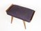 Mid-Century Italian Wood and Purple Fabric Low Stool or Ottoman, 1950s, Image 4