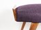 Mid-Century Italian Wood and Purple Fabric Low Stool or Ottoman, 1950s 7