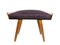 Mid-Century Italian Wood and Purple Fabric Low Stool or Ottoman, 1950s, Image 1