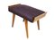 Tabouret Bas ou Ottomane Mid-Century en Bois et Tissu Violet, Italie, 1950s 2