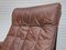 Danish Adjustable Lounge Chair with Footstool in Brown Leather from Skippers Møbler, 1970s, Set of 2, Image 18