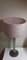 Lampada da tavolo vintage con base in metallo e tessuto rosa, anni '70, Immagine 3