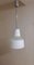 Vintage Industrial Ceiling Lamp with Wavy Frosted Glass Shade on Chrome-Plated Metal Mount by Holophane, 1970s, Image 2