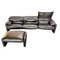 Maralunga 3-seater Sofa with Ottoman by Vico Magistretti for Cassina, Set of 2 1