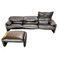 Maralunga 3-Sitzer Sofa mit Fußhocker von Vico Magistretti für Cassina, 2er Set 1