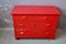Red Patinated Dresser, 1940s 10