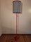 Red Metal Floor Lamp with Cylindrical Lampshade from Houlès, Image 1