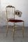 Brass Chiavari Chairs with Red Velvet, Italy, 1969 5