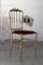 Brass Chiavari Chairs with Red Velvet, Italy, 1969, Image 5