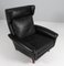 Lounge Chair in Original Black Leather by Aage Christiansen for Esra Møbeler, 1960s 3