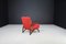 Lounge Chair in Original Red Upholstery from Jindrich Halabala, Czech Republic, 1930s 6