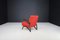 Lounge Chair in Original Red Upholstery from Jindrich Halabala, Czech Republic, 1930s 4