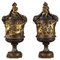 Covered Vases in Chased Bronze with Rich Decoration, 1870s, Set of 2 1