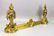 French Neoclassical Style Bronze Fireplace Fenders, 1920s, Set of 3 10