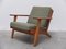 Early Oak GE-290 Lounge Chairs by Hans J. Wegner for Getama, 1953, Set of 2, Image 10