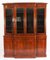 Victorian Figured Walnut Four Door Breakfront Bookcase 19th Century 2