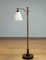 Swedish Art Deco Walnut Floor Lamp with Silk Satin Shade, 1930s, Image 1