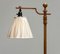 Swedish Art Deco Walnut Floor Lamp with Silk Satin Shade, 1930s, Image 3