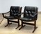 Siesta Dining or Desk Chairs in Black Leather by Ingmar Relling Westnova for Westnofa, 1960s, Set of 2 5