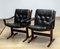 Siesta Dining or Desk Chairs in Black Leather by Ingmar Relling Westnova for Westnofa, 1960s, Set of 2, Image 5