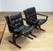 Siesta Dining or Desk Chairs in Black Leather by Ingmar Relling Westnova for Westnofa, 1960s, Set of 2, Image 4