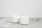 Barrel-Shaped Illuminated Tables in White Lacquered Wood with Glass Tops, 1970s, Set of 2, Image 5