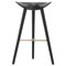 Black Beech and Brass Bar Stool by Lassen 1