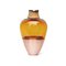 Bernsteinfarbene und kupferfarbene Vase aus mundgeblasenem Glas von Pia Wüstenberg 2