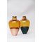 Bernsteinfarbene und kupferfarbene Vase aus mundgeblasenem Glas von Pia Wüstenberg 3