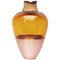 Bernsteinfarbene und kupferfarbene Vase aus mundgeblasenem Glas von Pia Wüstenberg 1