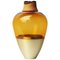 Amber and Brass Sculpted Blown Glass Vase from Pia Wüstenberg 1